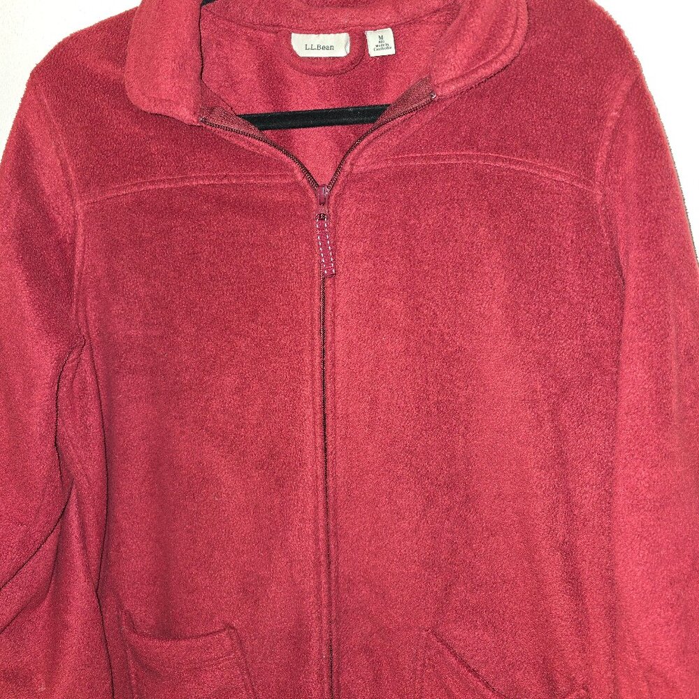 L.L.Bean Fleece Robe Red Size Medium - Picture 5 of 5